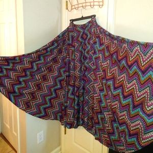 Aztec print Long Silky, Flowy Skirt